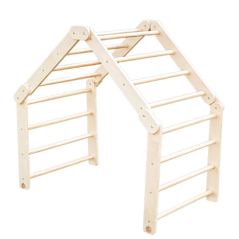 Montessori Wooden Pikler Triangle Climber, Solid Wood Indoor Playground for Kids 3+, Safe Smooth Surface (CEEN71CPC Certified) – Boosts Coordination & Balance-3