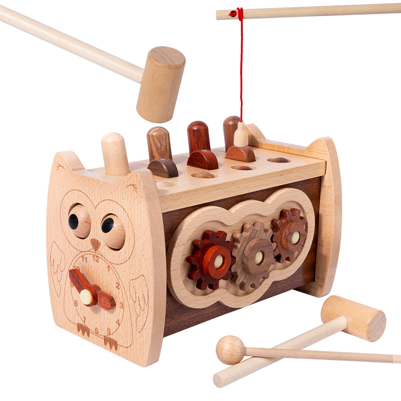 5-in-1 Wooden Owl Montessori Toy-4