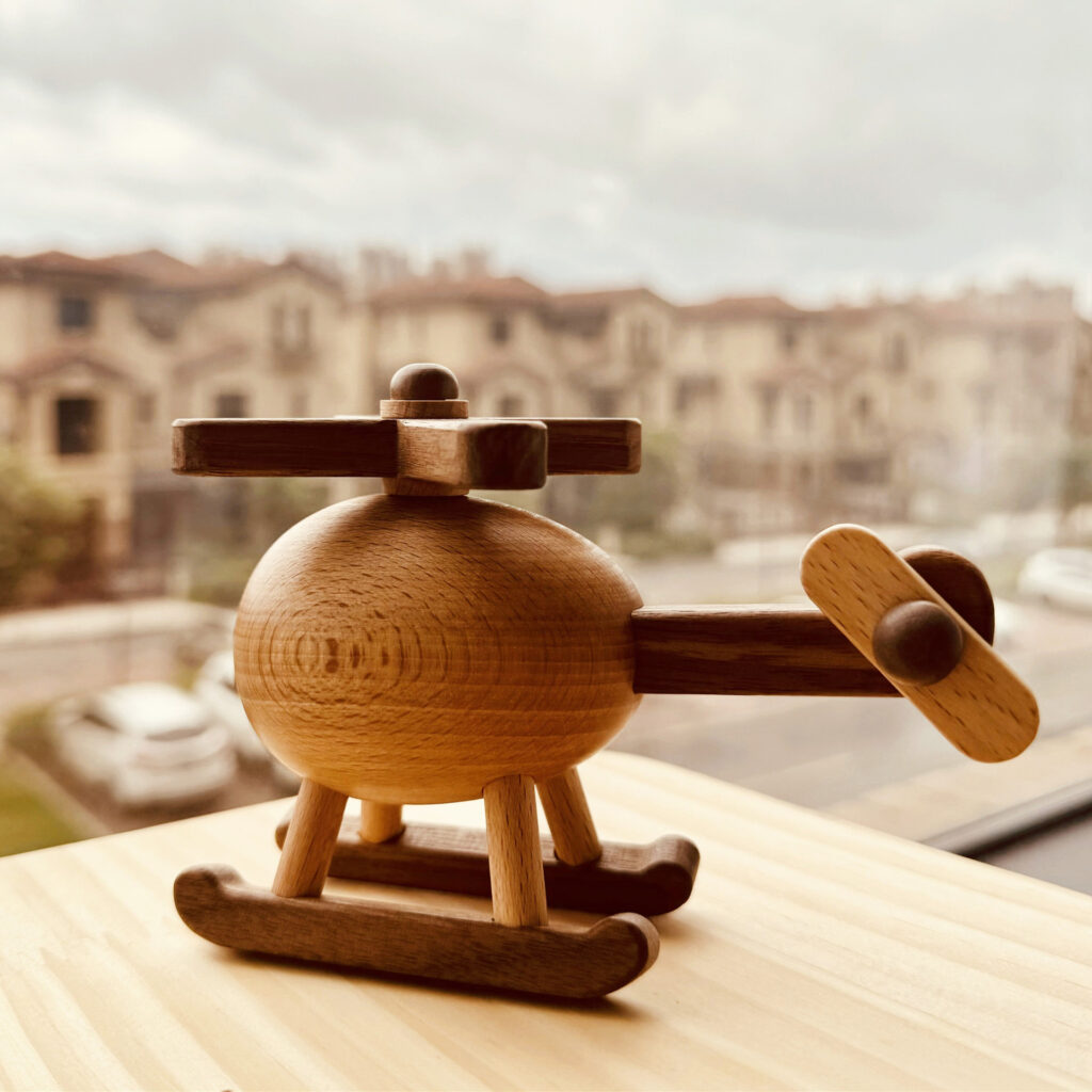 Handmade Wooden Helicopter Toy-5