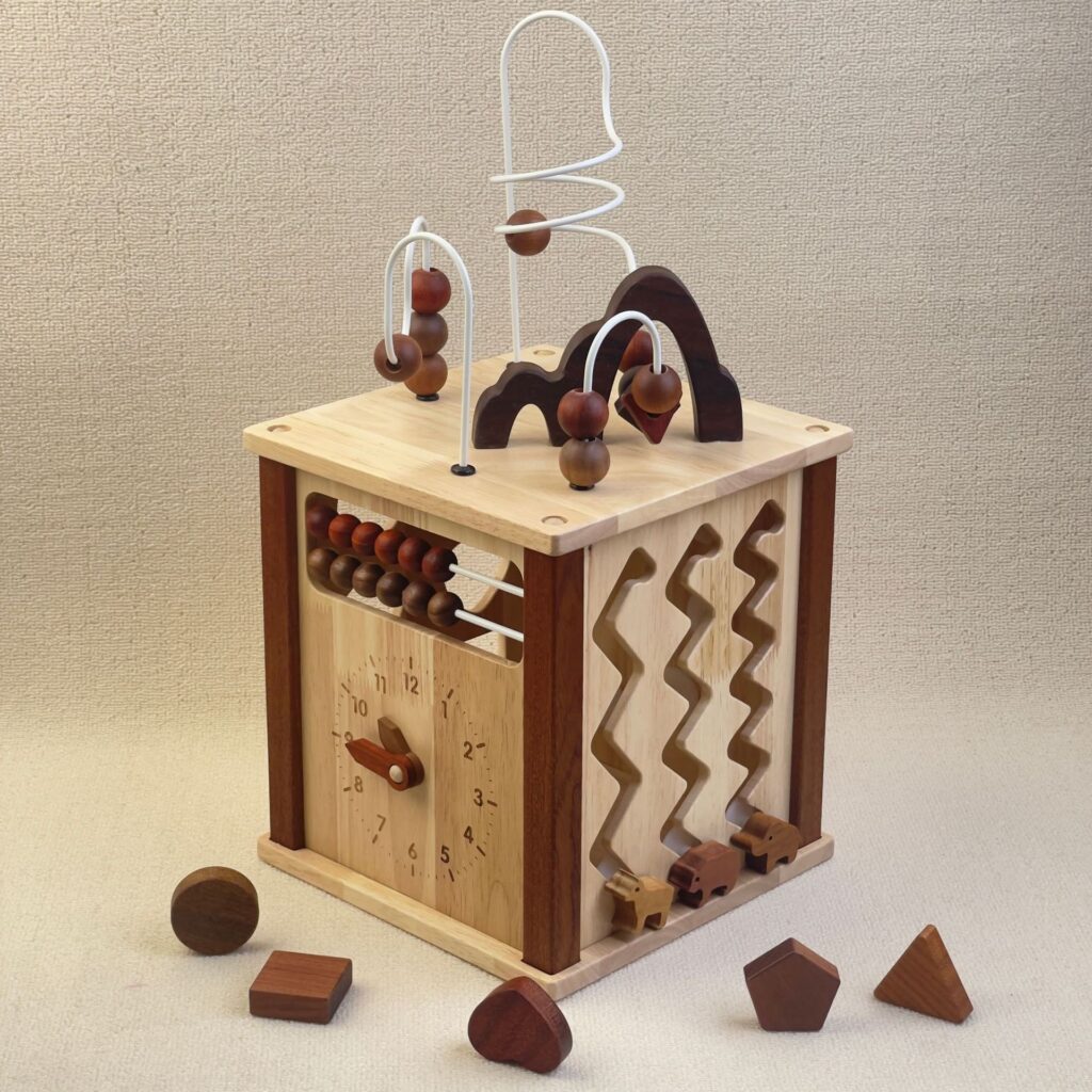 Montessori Wooden Activity Cube for Toddlers-3